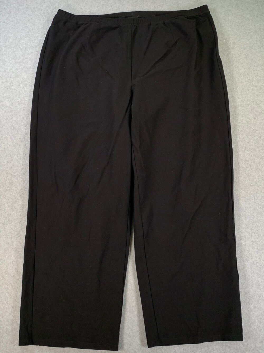 Eileen Fisher Woman Pants Black Elastic Waist Pull-On Straight Leg Plus Size 1X
